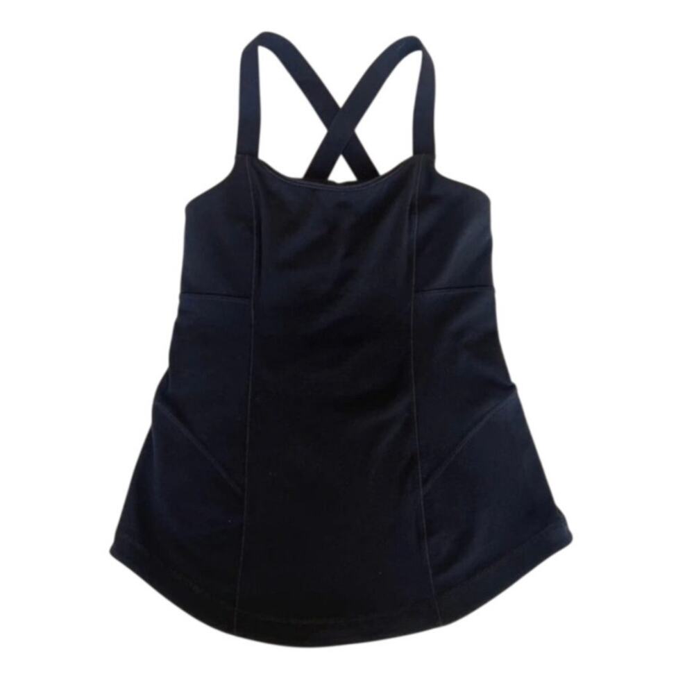 Lululemon Work It Out Tank Top Criss Cross Straps Black Size 6
